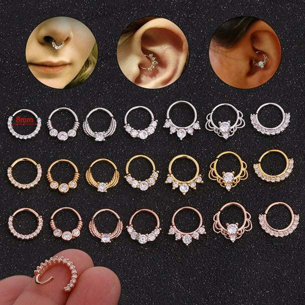 Details about   Gold Earrings or Nose Rings Zircon